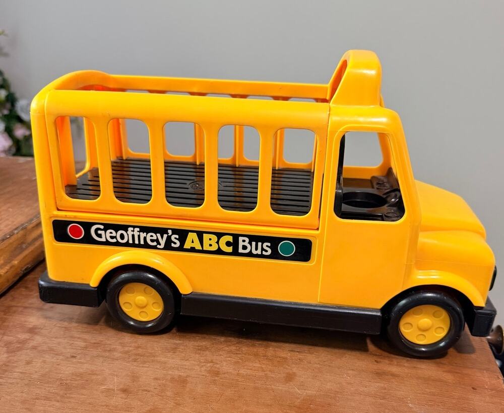 Vintage 1990’s Geoffrey Giraffe ABC School Bus By TOYS R US